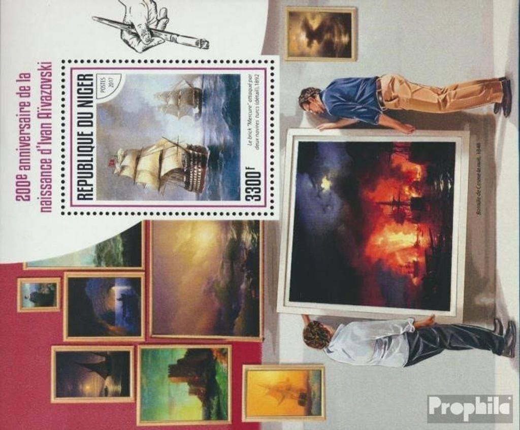 Briefmarken Niger 2017 Mi Block 727 (kompl. Ausg.) postfrisch Iwan Aiwasowski