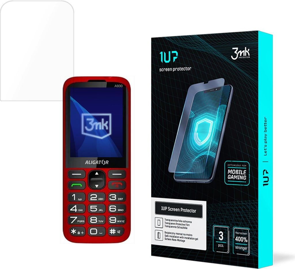 3mk Display Schutzfolie 1UP für Aligator A930 4G transparent Gaming (3 Stück)
