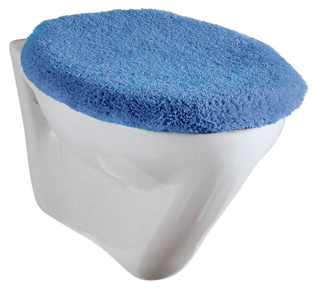 WC-Deckelbezug Korfu blau Größe 47x50 cm - flauschig, weich