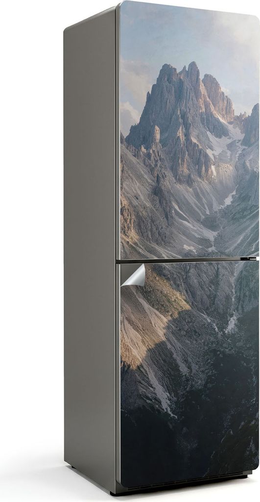 Berglandschaft mit Tal – Kühlschrank Aufkleber – Klebefolie Kühlschrank – Kühlschrank Nachbildung – Kühlschrankfolie selbstklebend – ...