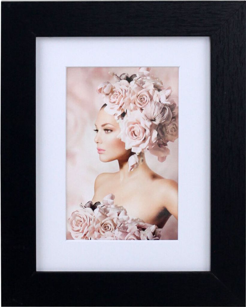 Bilderrahmen Holz Rahmen Plexi Acryl Collage Wanddeko Poster quadratisch S215 - Farbe: Schwarz | Format: 15x20