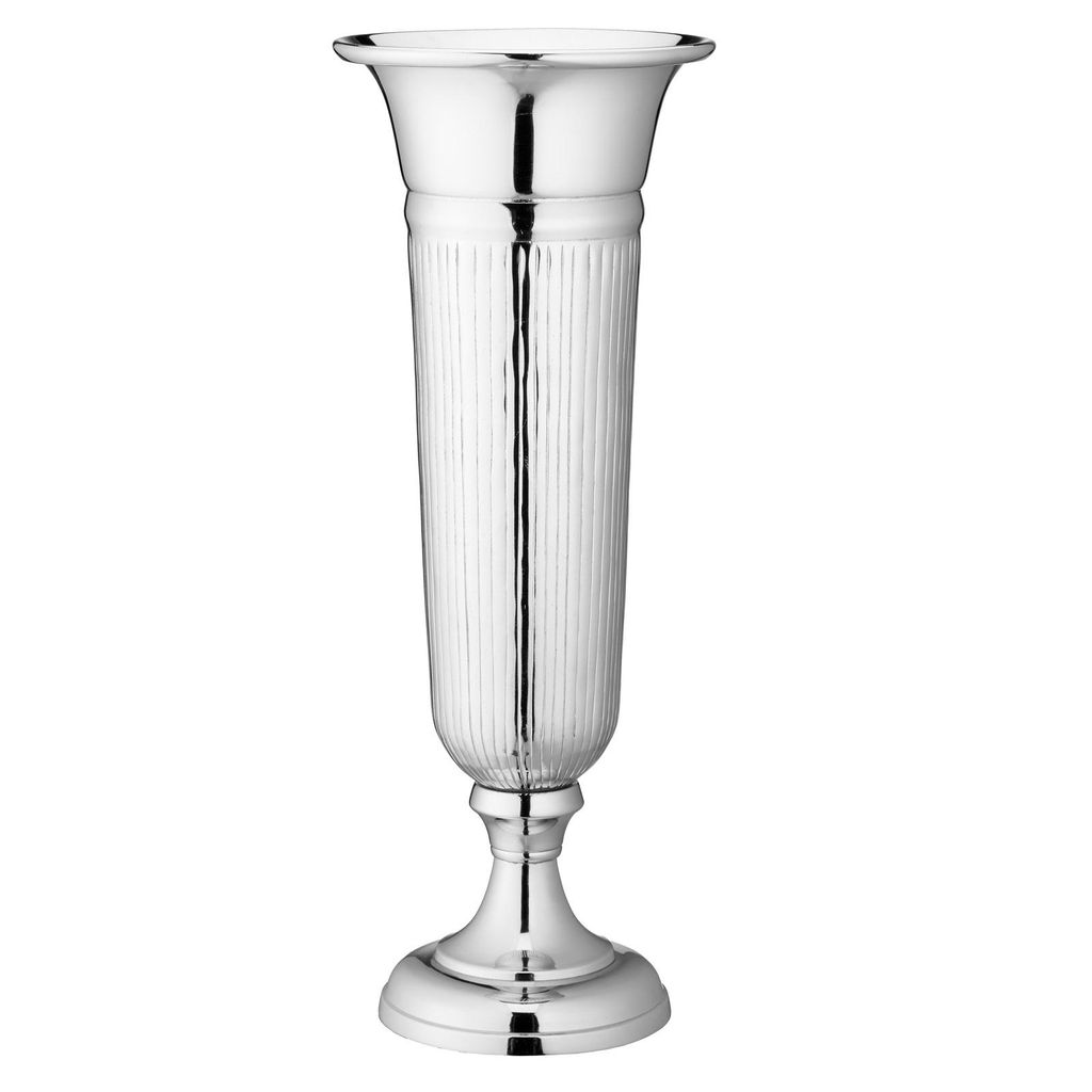 XL Bodenvase Aluminium 64 cm Hoch Silber Metall Deko Amphore Groß Vase Alu Dekovase Blumenvase