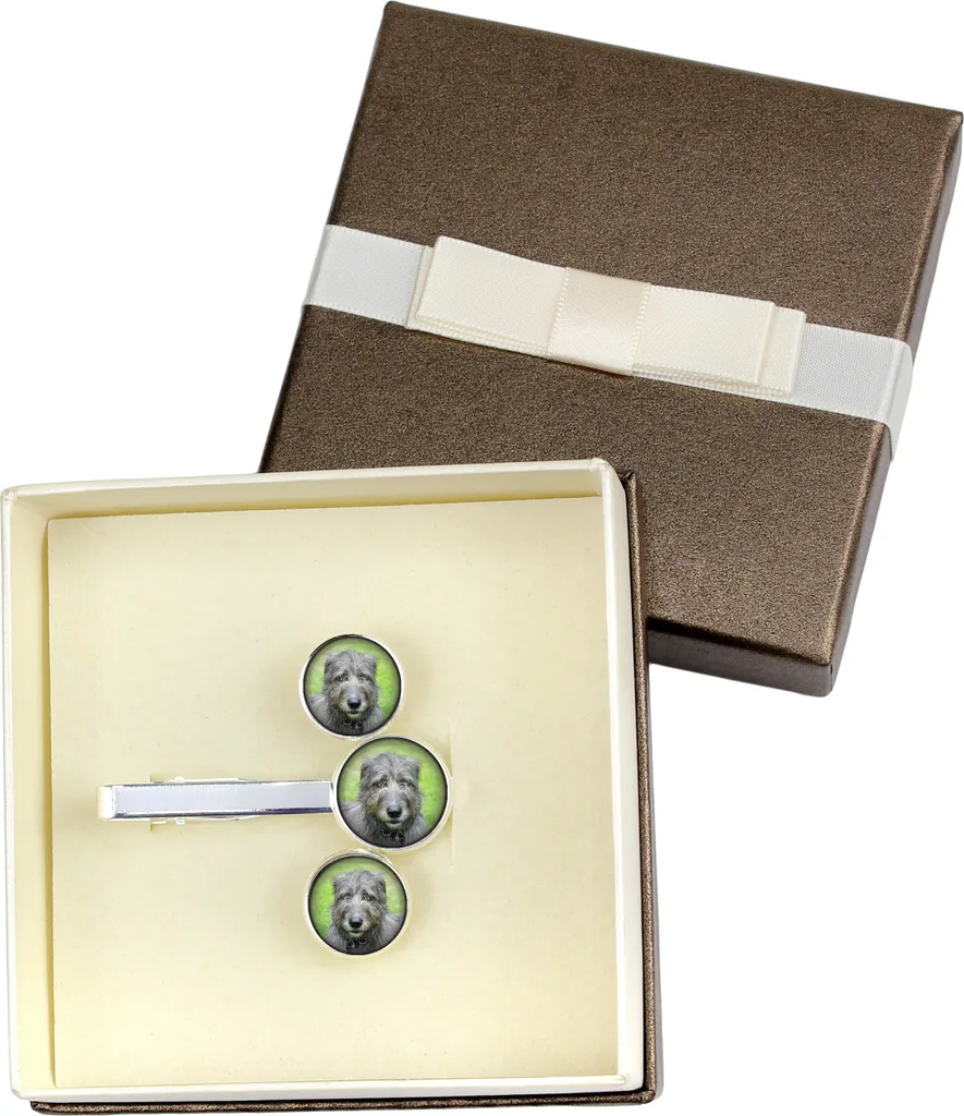 Set Gioielli Uomo Irish Wolfhound Art-Dog | Regalo Personalizzato Cani