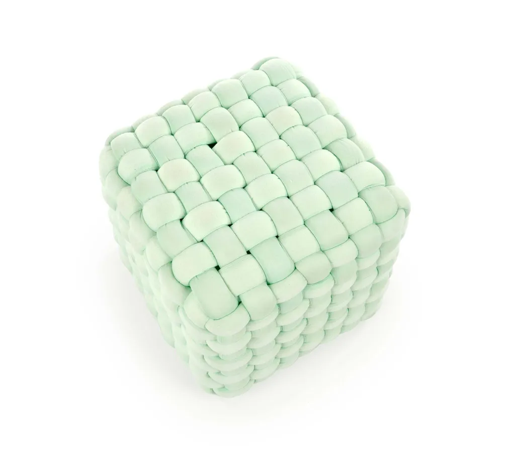Petit tabouret design vert clair Rubik - Assise moelleuse et compacte