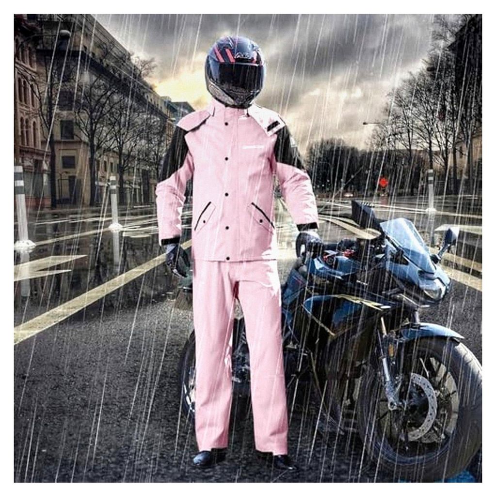 Regenanzug für Herren mit Kapuze, Regenjacke und Regenhose, Outdoor-Bekleidung für Fahrradfahrer, atmungsaktiver und leichter Regenmantel, Sweath...