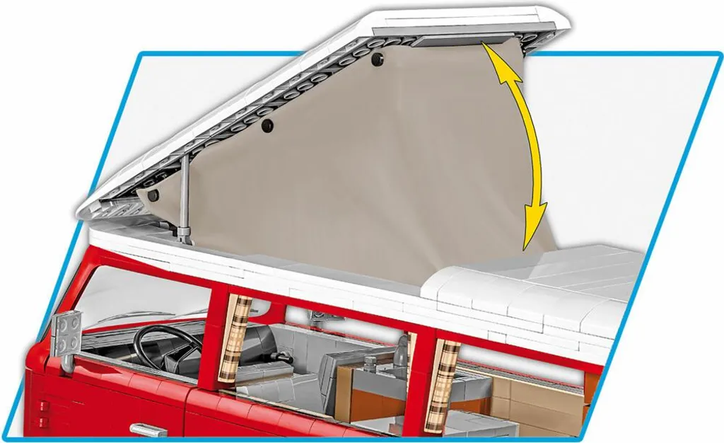 Combi VW Transporter T2A à assembler - Décoration vintage 2650 pièces - 7