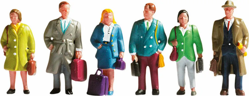 NOCH 15220 - Set de 6 Voyageurs Assis HO 1:87 pour Maquette Ferroviaire