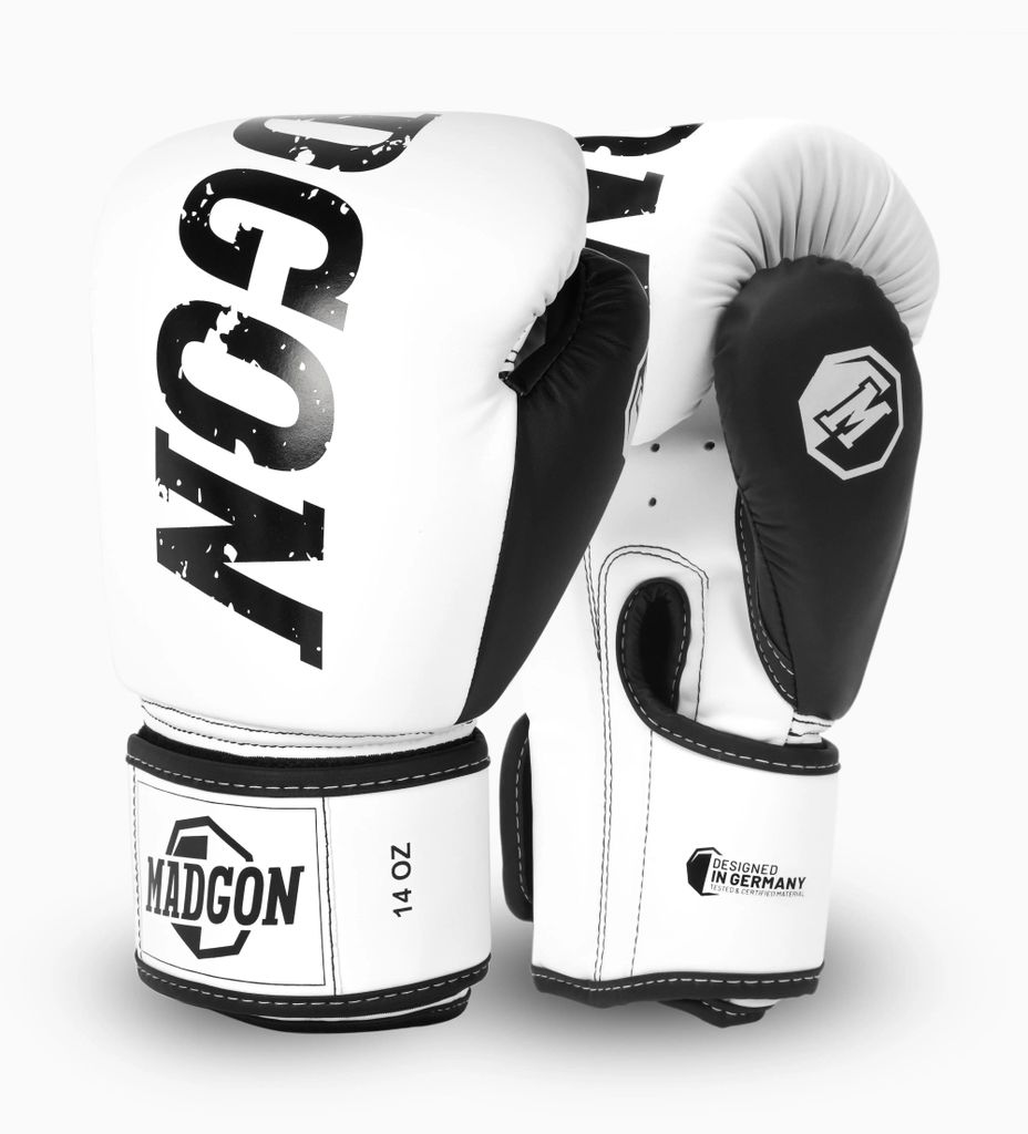 MADGON Boxhandschuhe Boxhandschuhe Rookan weiß, 16 oz