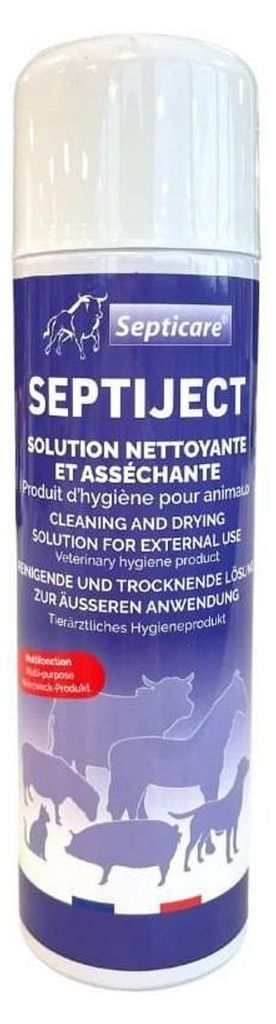 SEPTIJECT Blauspray | Reinigungs- und Trocknungslösung | 500 ml Septiject Spray – Effektive Reinigung und Trocknung für Nutztiere