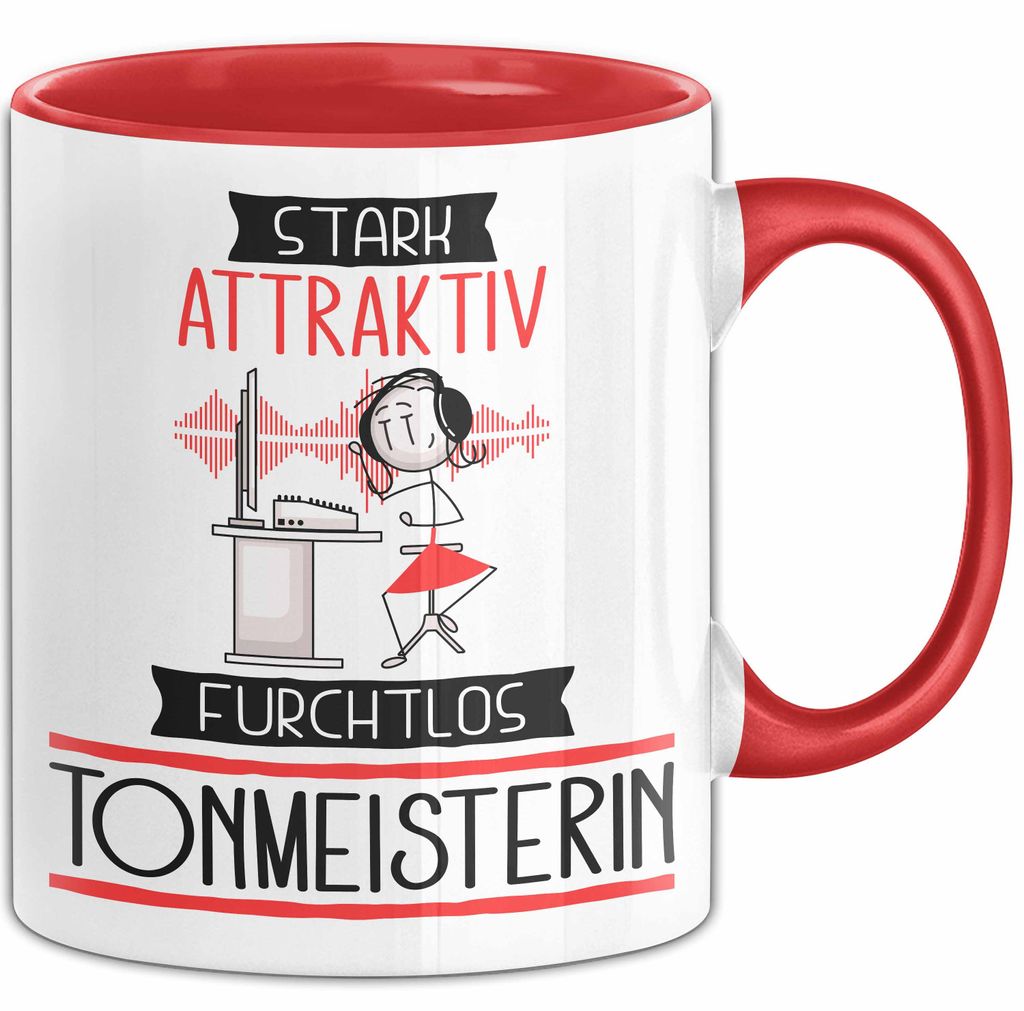 Tonmeisterin Tasse Geschenk Becher Stark Attraktiv Furchtlos Tonmeisterin Lustige Geschenkidee (Rot)