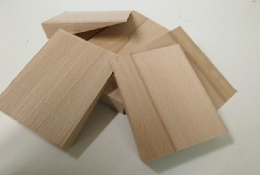 6 große Hartholzkeile 180x90x20 mm