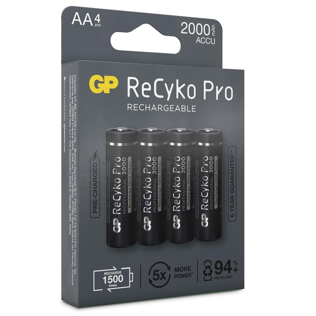 GP Batteries ReCyko Pro, Wiederaufladbarer Akku, AA, Produktbild 