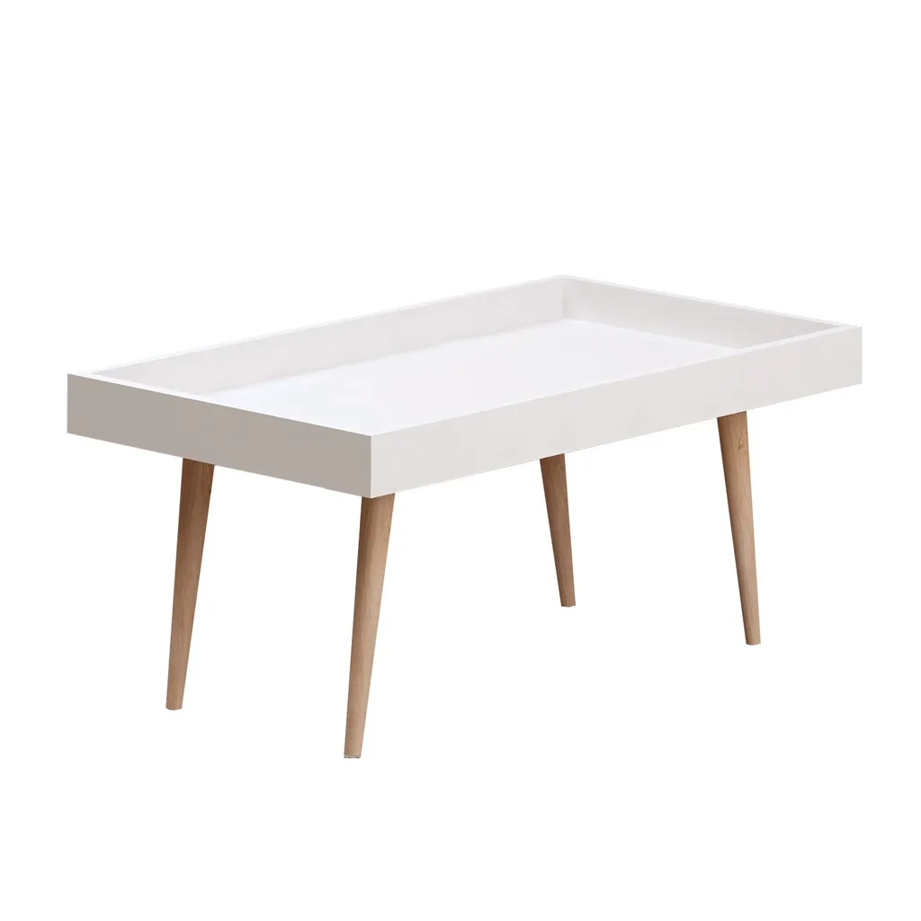 Table basse en mélaminé blanc robuste et facile à nettoyer - 3