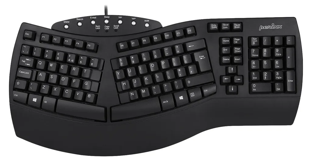 Clavier ergonomique contre douleurs poignets Perixx PERIBOARD-512