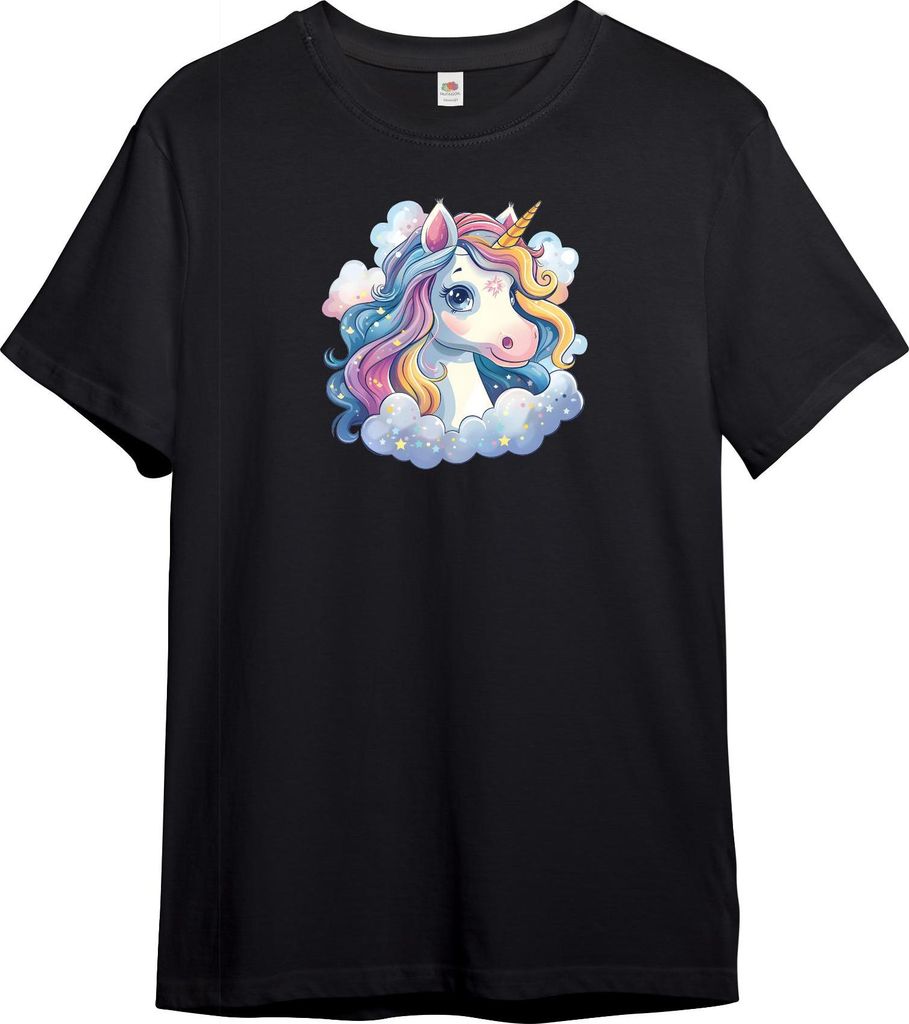 PAULGOS Kinder T-Shirt, Einhorn auf Wolke