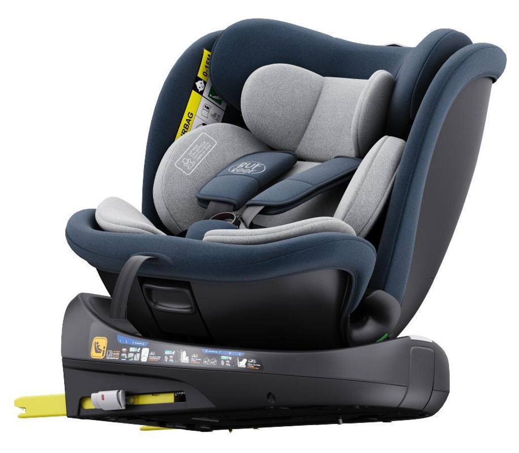 B.Joy Blue Kindersitz mit 360 Grad drehbarem Isofix-System-BUF BOOF 0, 36 kg 155 Grad Schlafposition