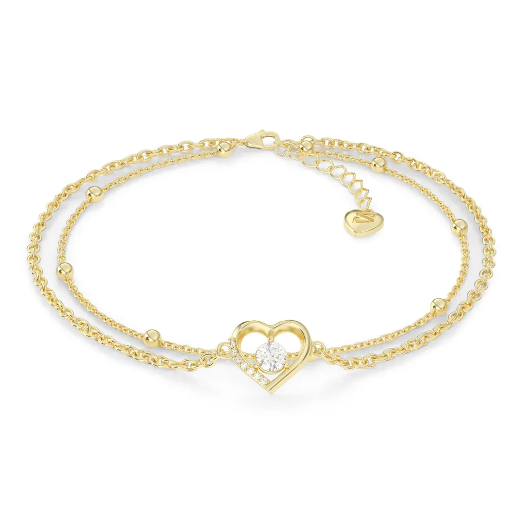 Cavigliera SERASAR Cuore Argento 925 Placcato Oro - Qualità Artigianale