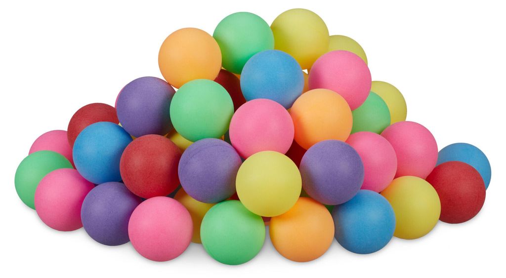 Relaxdays Beer Pong Bälle, 100 Stück, Tischtennisbälle aus Produktbild 