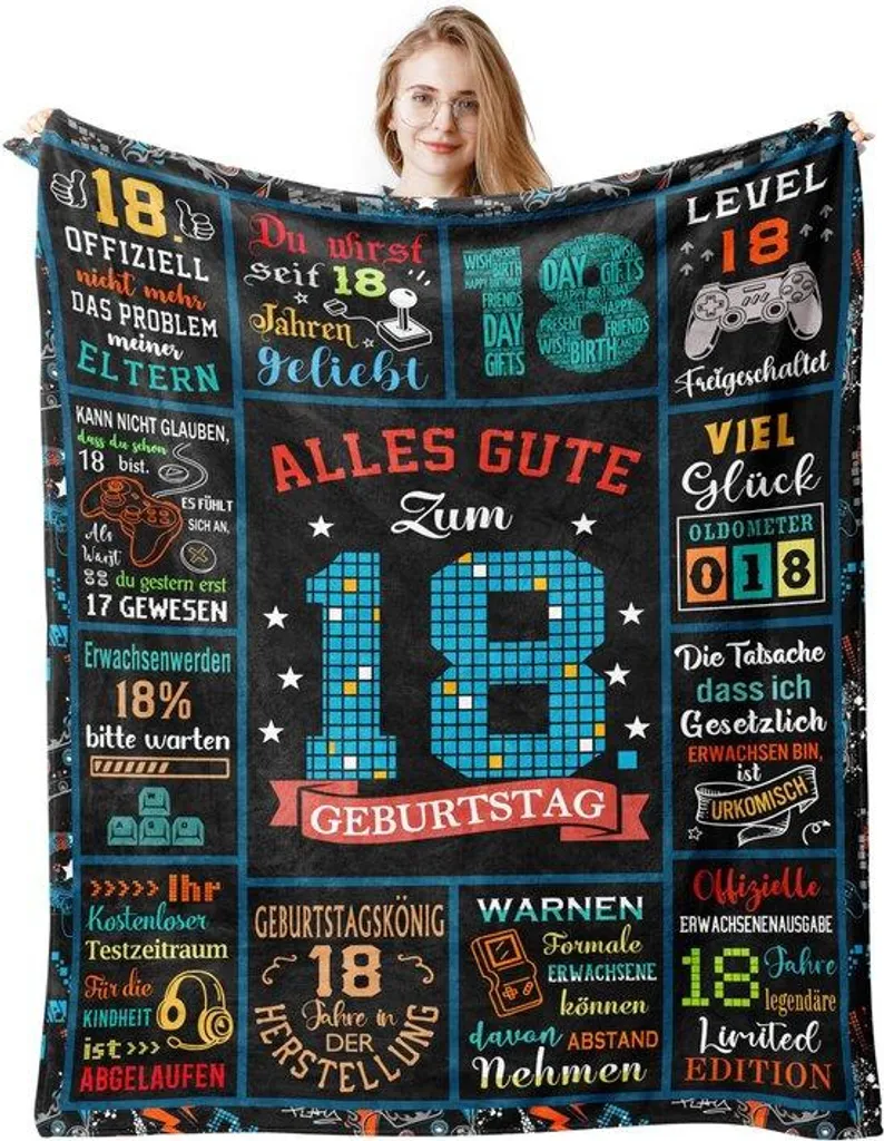 Toile de Fond Anniversaire 18 Ans pour Garçon - Grand Format 150x130cm