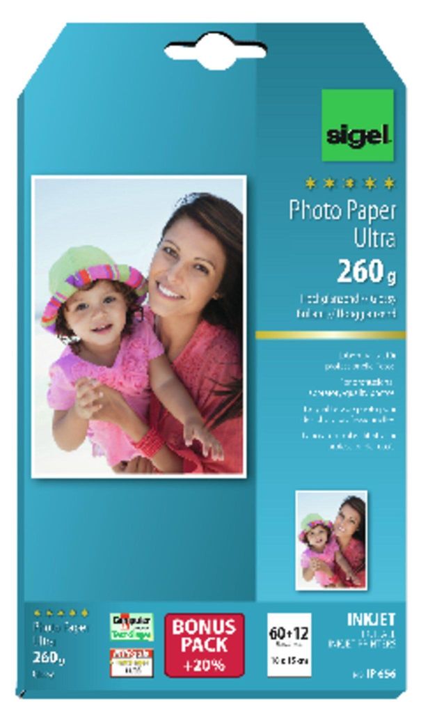 SIGEL IP656 Inkjet Fotopapier Ultra, hochglänzend, 260 Produktbild 