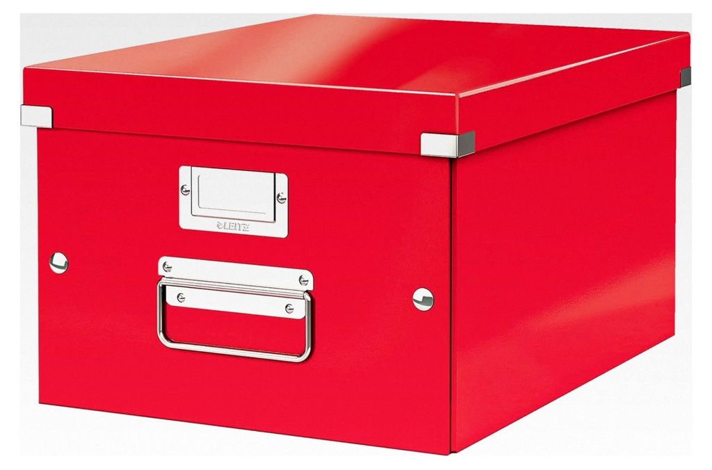 Click & Store Aufbewahrungsbox mit Deckel Mittel-Groß, Box für Unterlagen bis A4 im Büro und Haushalt, Transportbox aus 85 % recycelter Premium-...