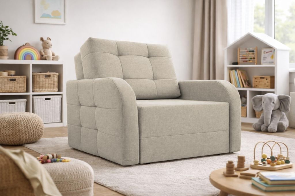 MOEBLO Schlafsessel PORTO 80 – Sofa Sessel Jugendsofa Schlafsofa 1-Sitzer Gästebett mit Schlaffunktion und Bettkasten Kindersofa (BxHxT): 101x90...