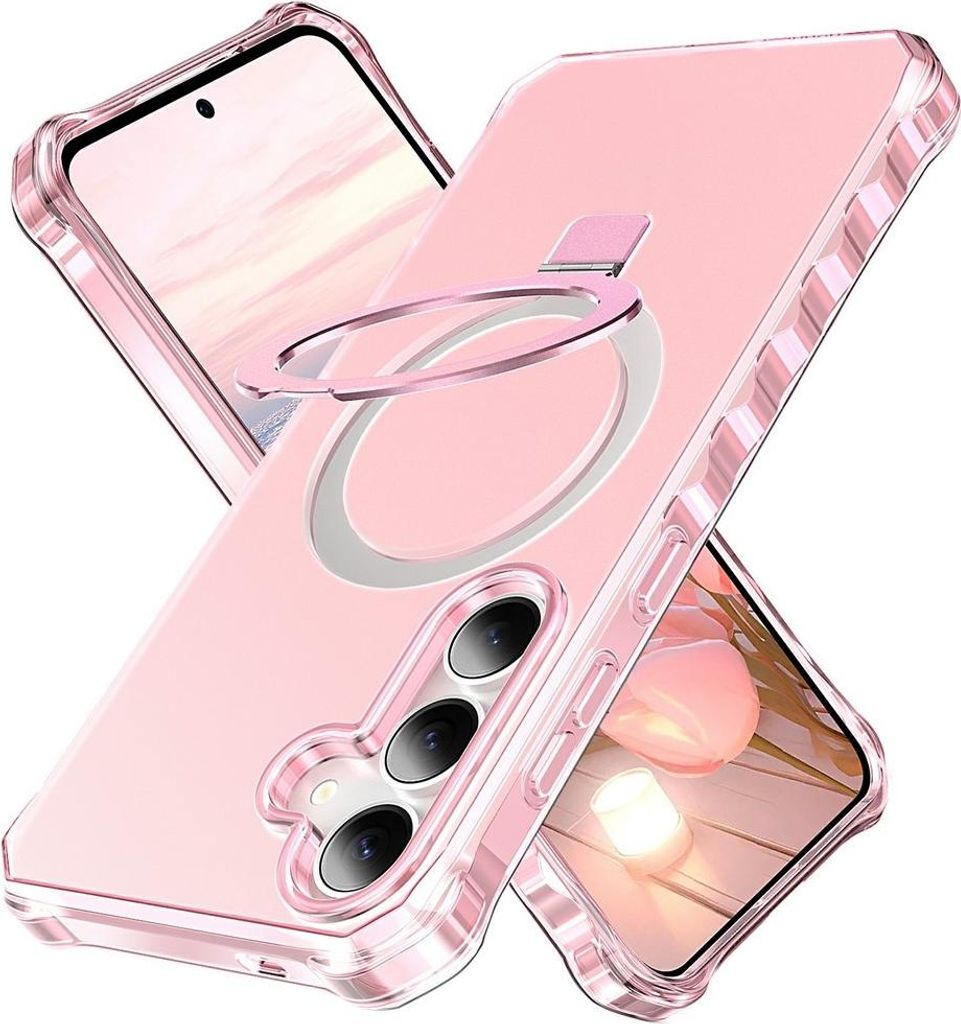 Samsung Galaxy S26 Hülle - Coverup ShockProof TPU Back Cover mit MagSafe Compatible Ring Kickstand - Rosa