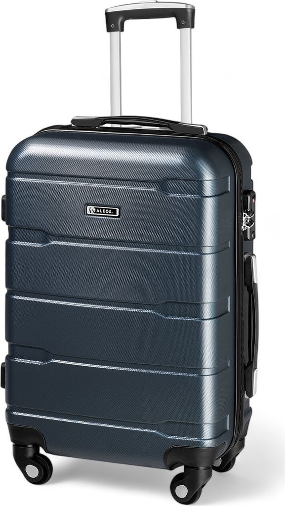 ALEOS. Handgepäckskoffer M 40x25x55cm Reisekoffer, Hartschalenkoffer, Anthrazit, leicht, Hartschale, robust, Trolley, Handgepäck, 100% ABS+PC, TS...