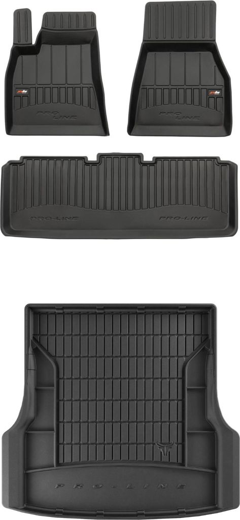 FROGUM Gummimatten Auto Fußmatten + Kofferraummatte für Tesla Model S ab 2012