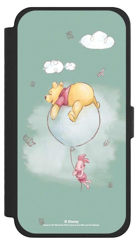 NIVOCASE Klapphülle für Apple iPhone 15 Pro Max Handyhülle aus Kunst Leder NIVOflip schwarz Bär Disney Winnie Puuh