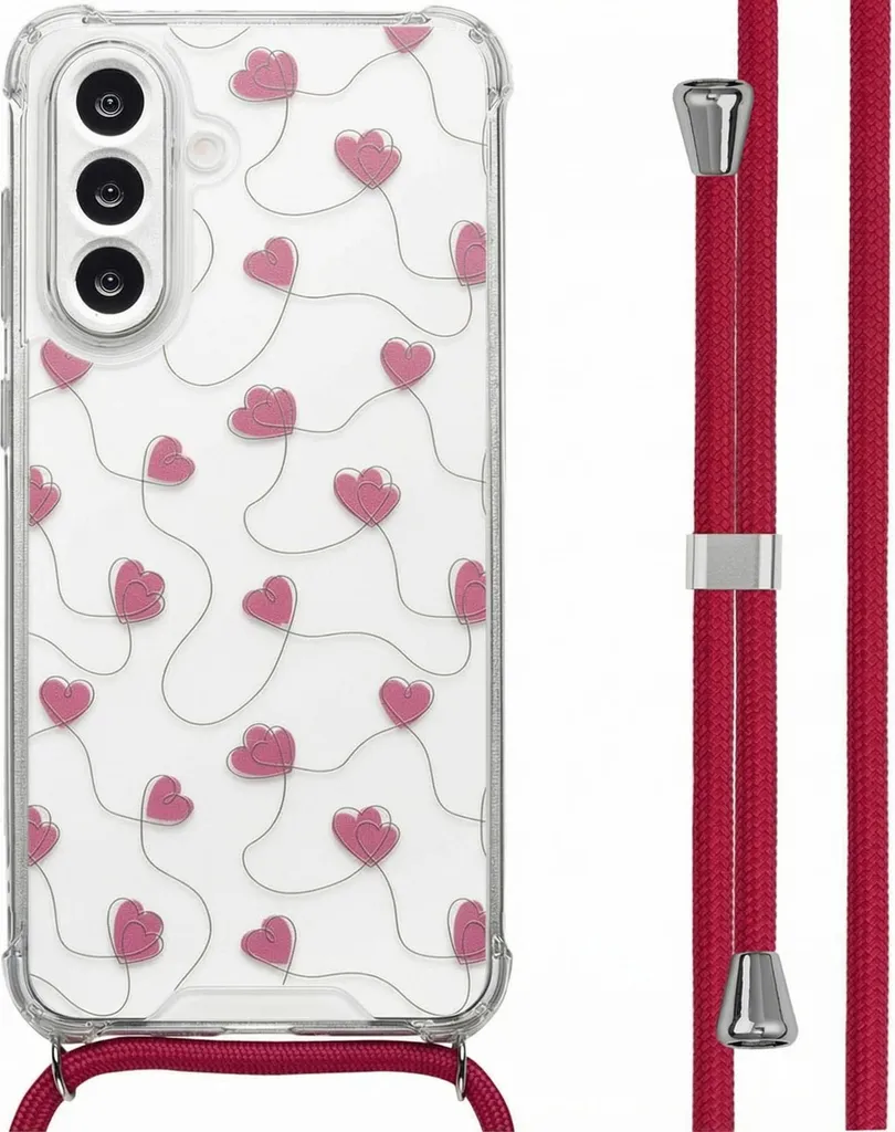 Cover Samsung Galaxy A56 iMoshion con Laccio: Design Dusty Rose Hearts