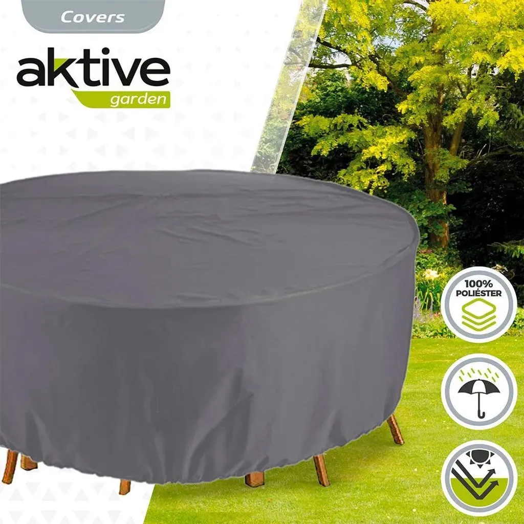 Active Housse de protection table ronde imperméable Gris - Taille Unique - 2