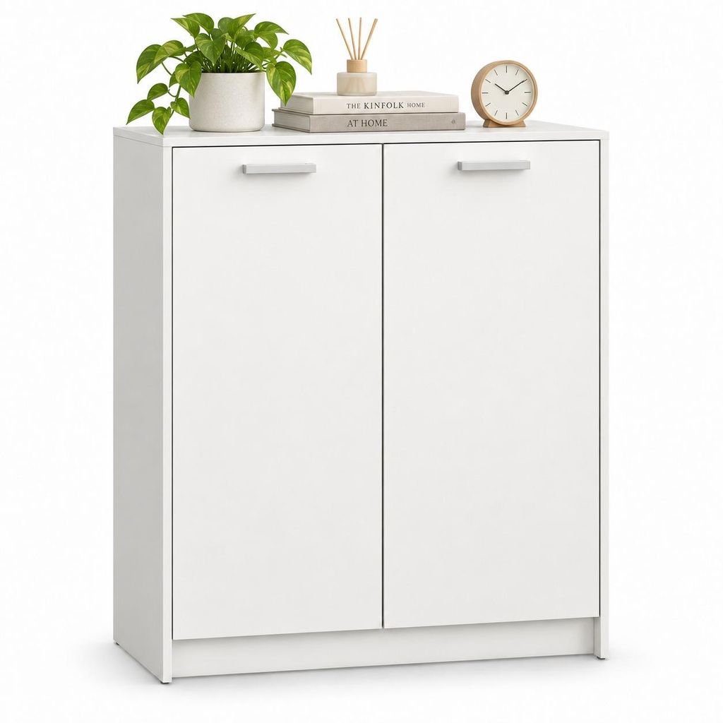 Büroschrank mit 2 Türen, Standschrank, weiß, Loft, 108 cm Produktbild 