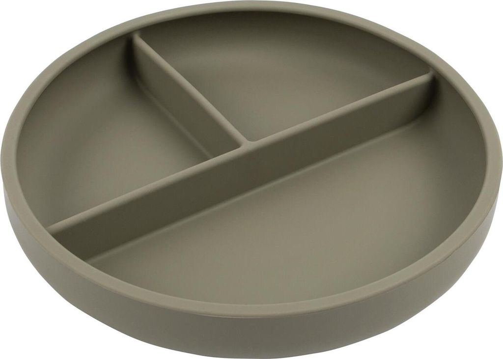 1x Silberner Salbei Baby Geteilt Silikon Saugplatte - Kinder Kleinkind Bleiben Sie Dran Entwöhnung Fütterung Essen Abendgericht mit Abschnitten -...