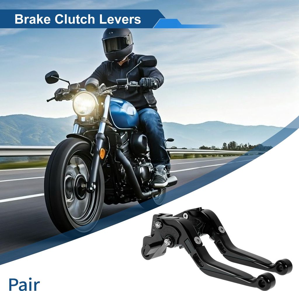 Kurze/Lange Brems-Kupplungshebel für Kawasaki VERSYS 650 2015-2023 Verstellbare Motorrad-Lenkerbremshebel Aluminiumlegierung Einfarbig Schwarz