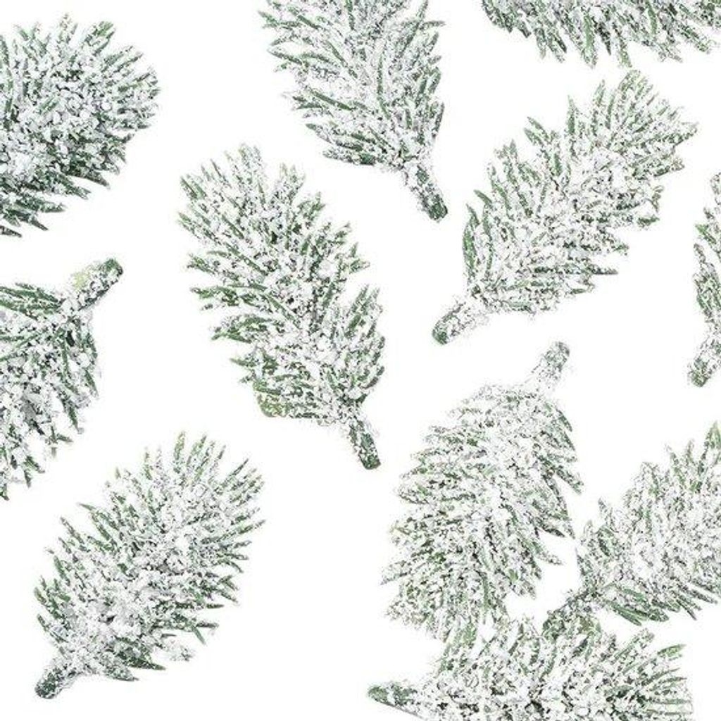 Adventskranz-Dekorationen aus Kunststoff - 65 cm lang - 55 Stück - weiß - mit einer dekorativen Schneeanordnung