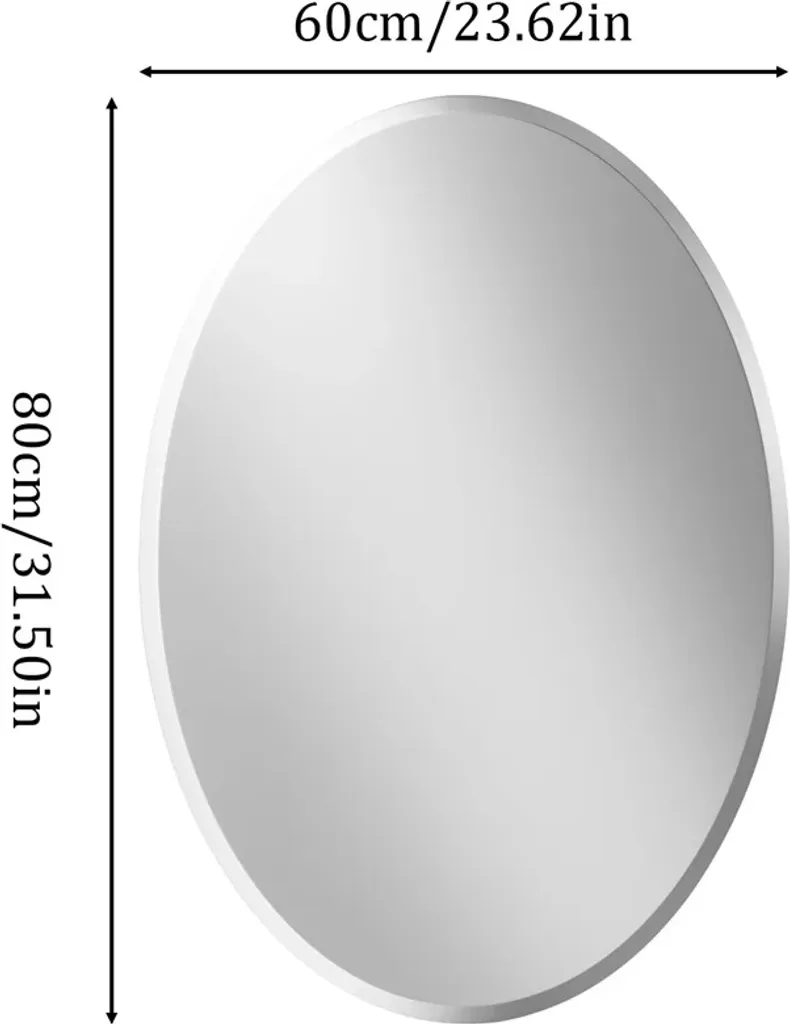 Miroir biseauté ovale 24x32 pouces - Montage multidirectionnel et stable - 2