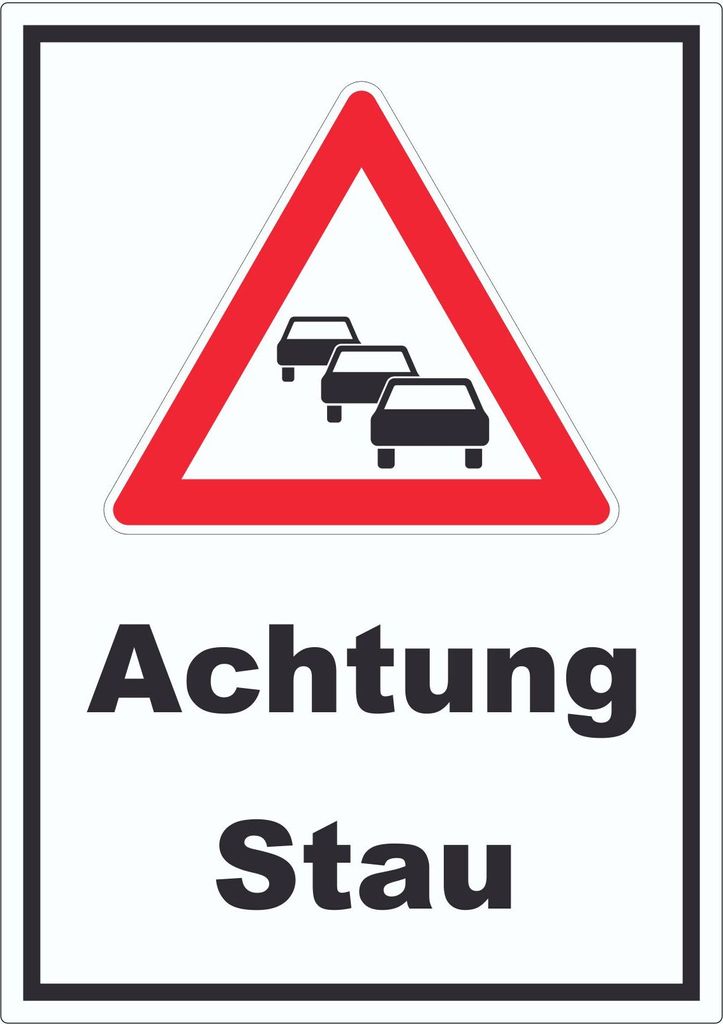 Aufkleber Achtung Stau A6 (105x148mm)