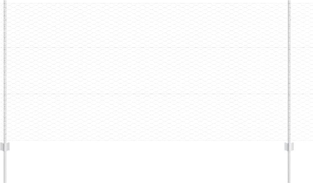 vidaXL Zaun mit Pfosten Silber 1,2 x 100 m Stahl