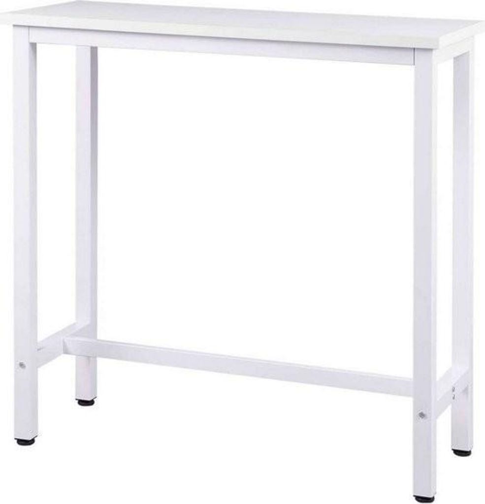 Stehtisch für drinnen & draußen - schlicht & kompakt - Bistrotisch mit stabilem Design - modernes Weiß - 100x40x100 cm