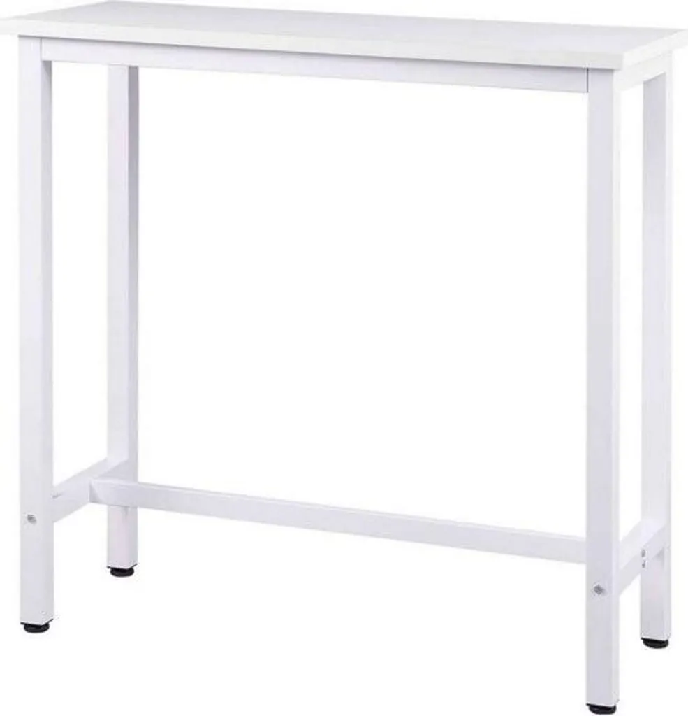 Table de bistrot stable et compacte en blanc moderne 100x40x100 cm