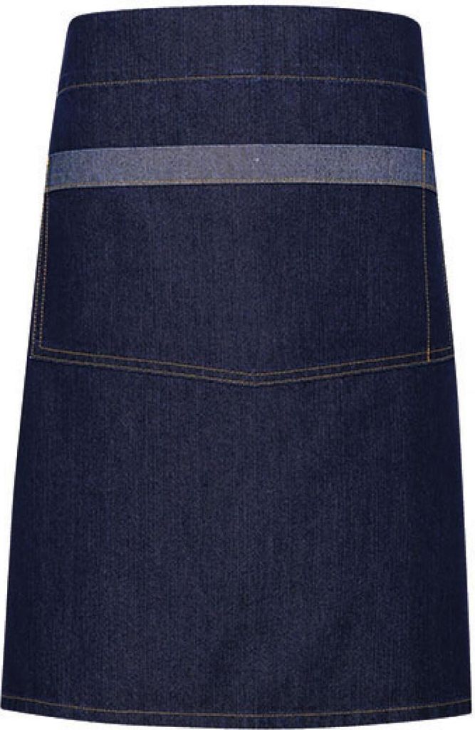 Premier Workwear PR128 | Domain Contrast Denim Waist Apron - 50 cm x 70 cm - Farbe: Indigo Denim (ca. Pantone 2767) - Größe: One Size