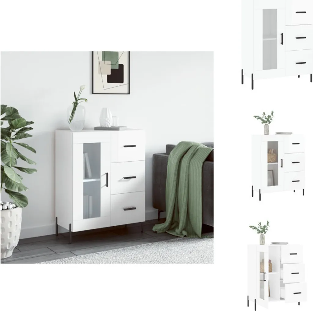 Sideboard vidaXL Bianco Lucido 69,5x34x90 cm | Design Nordico Pulito