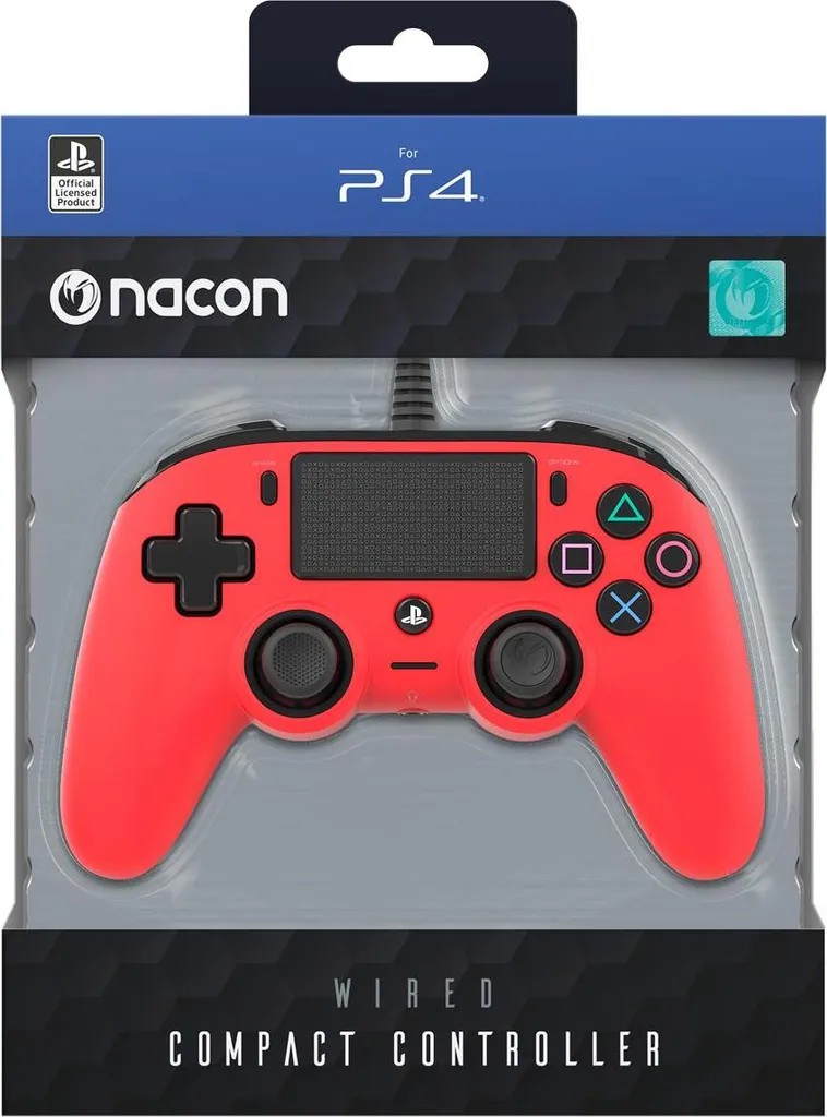 Nacon PS4OFCPADRED Compact Controller PS4 Ufficiale Sony PlayStation, Rosso - 10