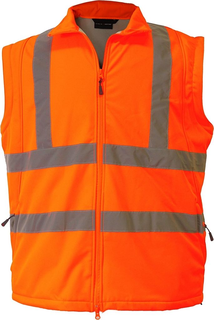 Übergrössen Arbeits-Softshelljacke/-weste marc & mark Reflektor Orange 4XL