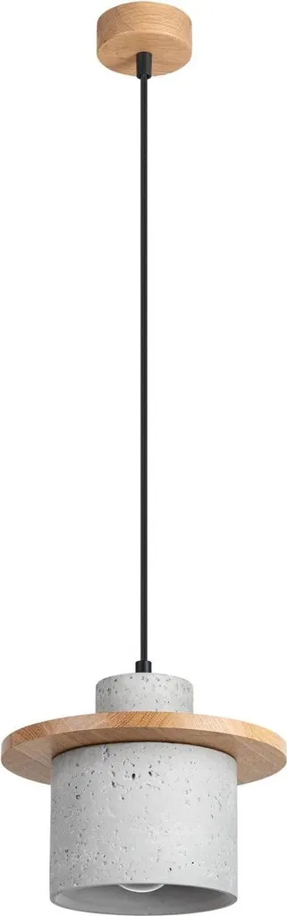 Lampe suspendue MAB Sollux en béton et bois 1xE27 15W 125x22x22cm
