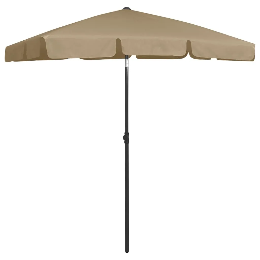 vidaXL Parasol de plage taupe 180x120 cm pour balcon et jardin