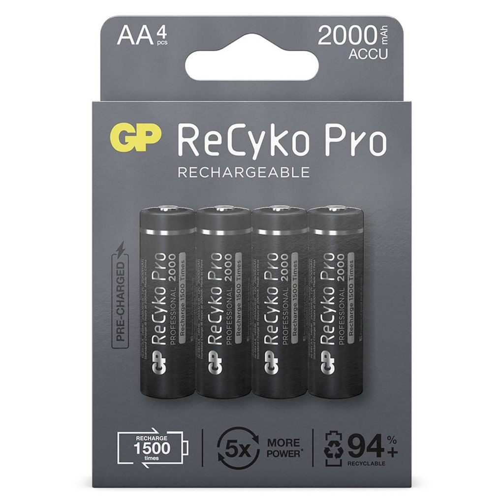 1x4 GP ReCyko Pro NiMH dobíjacie batérie AA/Mignon 2000mAh Obrázok produktu 