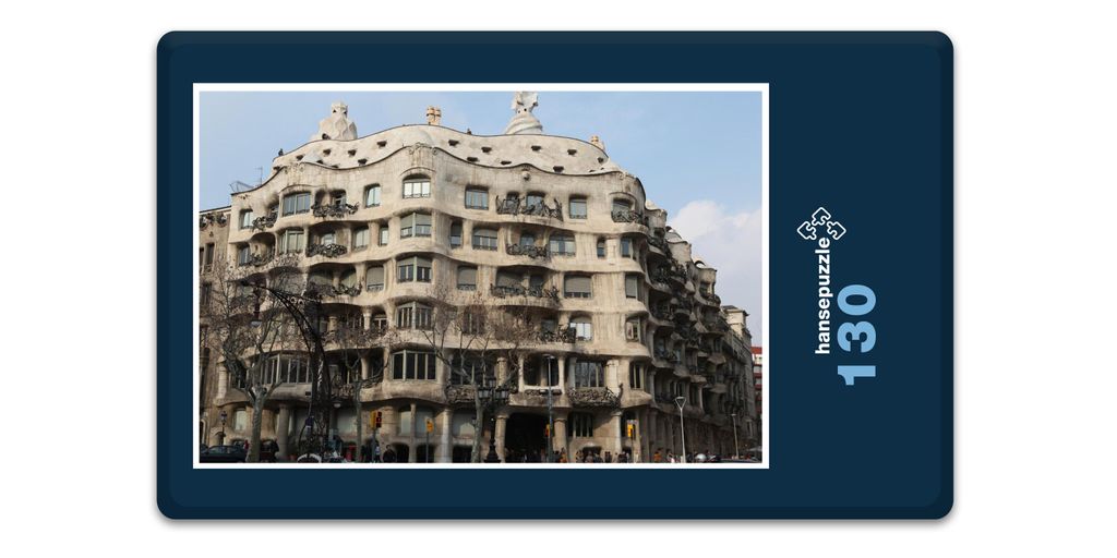 hansepuzzle 17516 - Gaudi-Haus Puzzle, 130 Teile, Gebäude, 28,7 x 20,0cm mit hochwertiger Aufbewahrung, Kartonbox und wiederverschließbarem Beutel