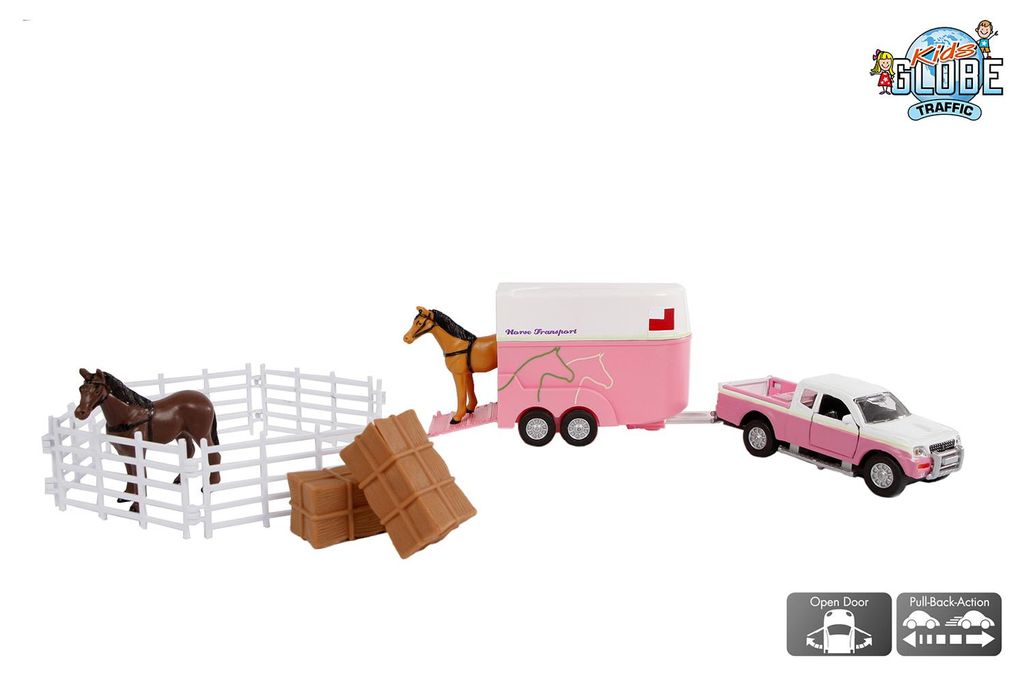 Kids Globe Traffic Die Cast Mitsubishi mit Pferdenanh?nger, Obrázok produktu 
